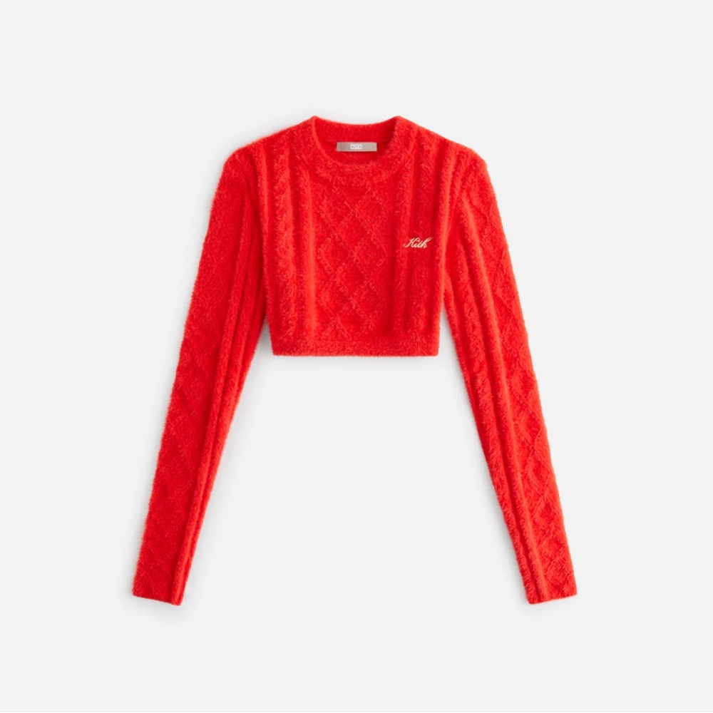 Kith Women Maddox Mohair Red Cropped Long Sleeve